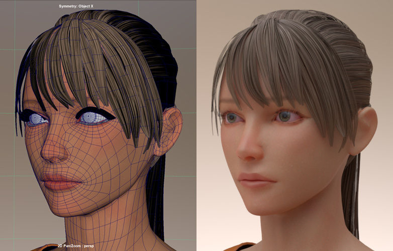 Maya Xgenで作成した髪をポリゴン化する モデリング覚書 Maya Xgenで作成した髪をポリゴン化する モデリング覚書